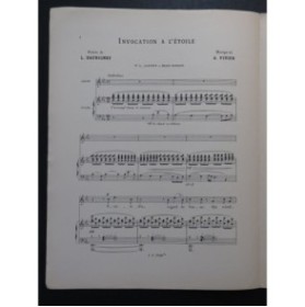 VIVIER A. Invocation à l'Etoile Dédicace Chant Piano ca1890