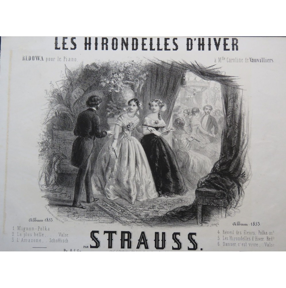 STRAUSS Johann Les hirondelles d'hiver Piano ca1850