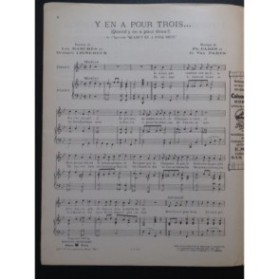 PARÈS PH. et PARYS G. Van Y en a pour trois Chant Piano 1927