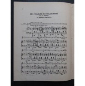 SCHUBERT Franz Sois Toujours mes seules Amours Piano Violon ou Flûte XIXe