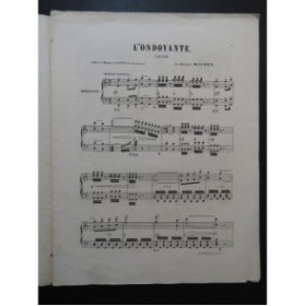 MILHET Georges L'Ondoyante Dédicace Piano XIXe