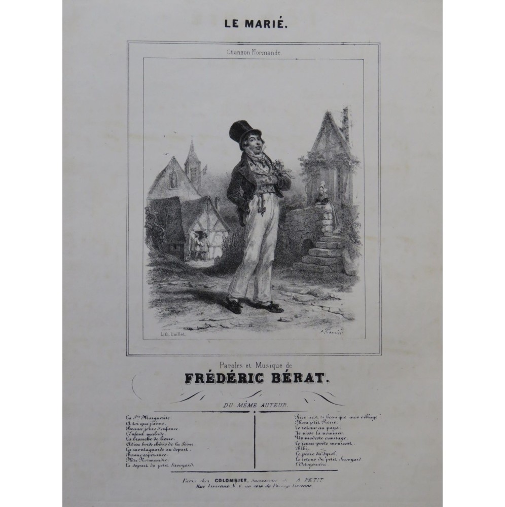 BÉRAT Frédéric Le Marié Chant Piano ca1840