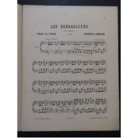 LAMOTHE Georges Les Bersagliers Piano XIXe siècle
