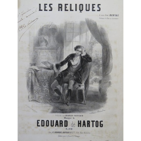 DE HARTOG Edouard Les reliques Chant Piano ca1855