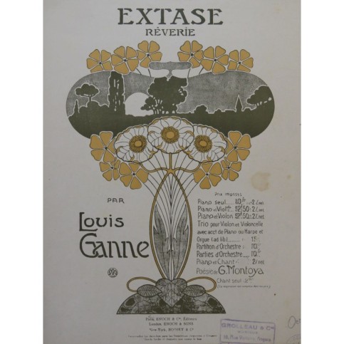 GANNE Louis Extase Piano 1942