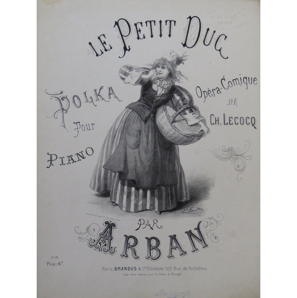 ARBAN Le petit duc Piano ca1878