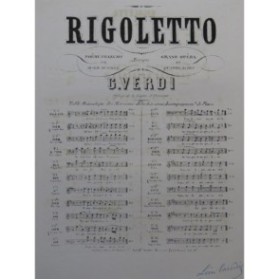 VERDI Giuseppe Rigoletto No 6 Chanson Chant Piano ca1880