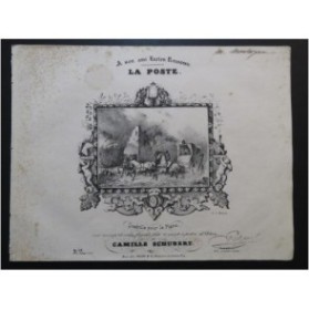 SCHUBERT Camille La Poste Quadrille Piano 4 mains ca1840