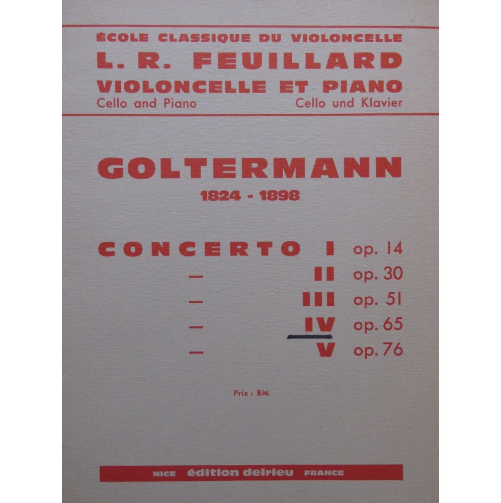 GOLTERMANN George Concerto No 4 1er Mouvement Violoncelle Piano