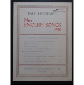 HINDEMITH Paul The Whistlin' Thief Chant Piano 1945