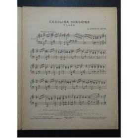 SMITH Erwin R. Carolina Sunshine Piano 1921