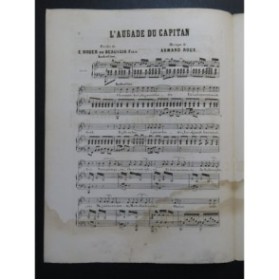 ROUX Armand L'Aubade du Capitan Chant Piano ca1870