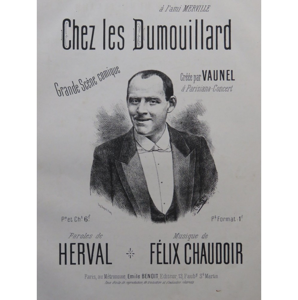 CHAUDOIR Félix Chez les Dumouillard Chant Piano ca1880