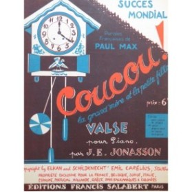 JONASSON J. E. Coucou Valse Piano 1932