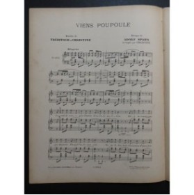 SPAHN Adolf Viens Poupoule Chant Piano ca1935