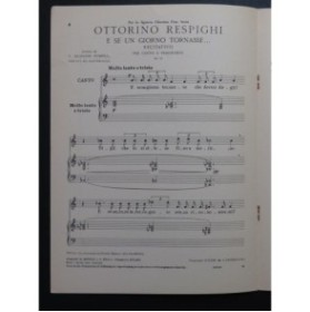 RESPIGHI Ottorino E se un giorno tornasse Chant Piano 1949