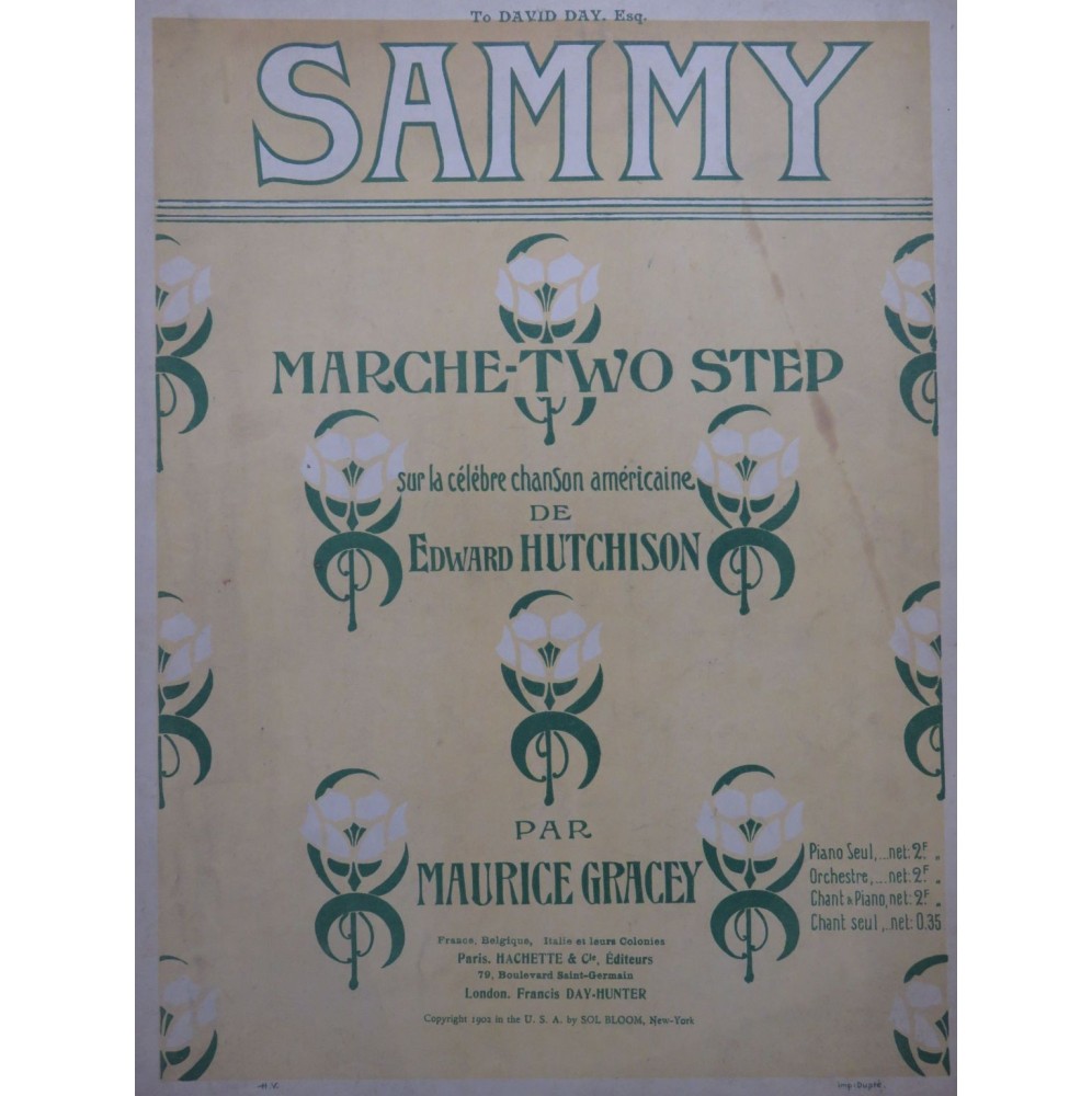 GRACEY Maurice Sammy Piano 1902