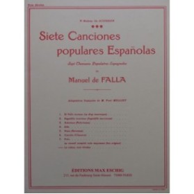 DE FALLA Manuel Siete Canciones populaires Españolas Chant Piano