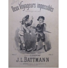 BATTMANN J. L. Deux Voyageurs impossibles Chant Piano ca1880