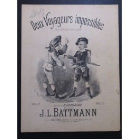 BATTMANN J. L. Deux Voyageurs impossibles Chant Piano ca1880