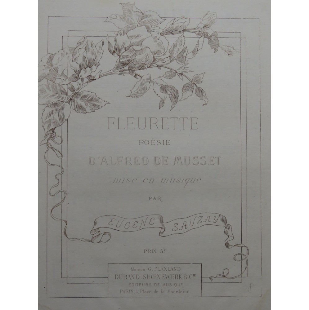 SAUZAY Eugène Fleurette Chant Piano ca1880