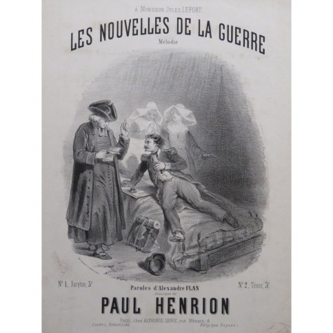 HENRION Paul Les nouvelles de la guerre Chant Piano ca1865