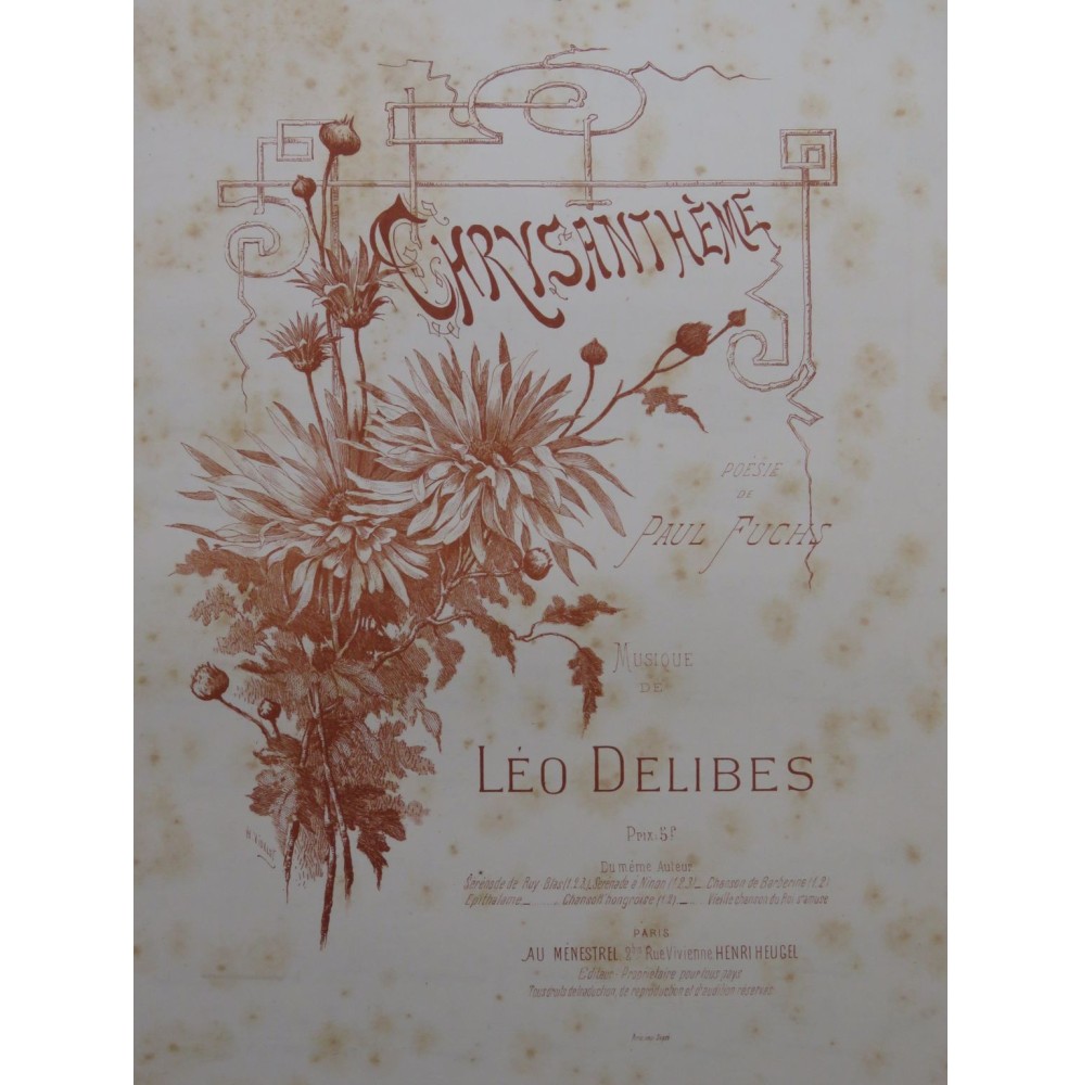 DELIBES Léo Chrysanthème Chant Piano ca1880