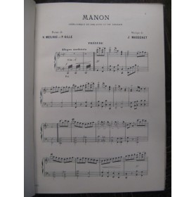 MASSENET Jules Manon Piano 1894