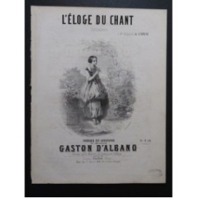 D'ALBANO Gaston L'éloge du chant Chant Piano ca1840