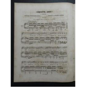 DARCIER Joseph Coquette, Adieu ! Nanteuil Chant Piano ca1850