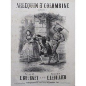 LHUILLIER Edmond Arlequin et Colombine Chant Piano ca1850