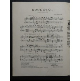 SENTIS José Coqueta!...Piano 1925
