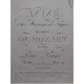 MOZART W. A. Air du Mariage de Figaro Chant Piano ca1800