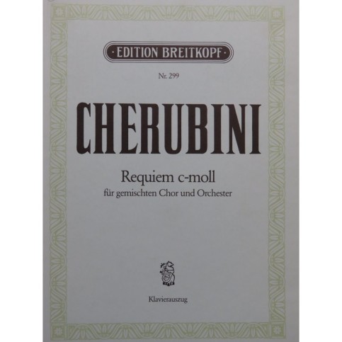 CHERUBINI Luigi Requiem Chant Piano