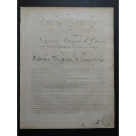 PACINI Giovanni I Baroni di Dolsheim Chant Piano ou Harpe ca1830