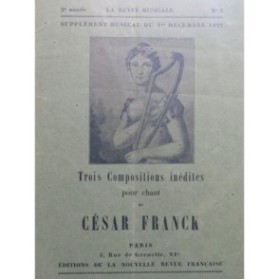 FRANCK César Trois Compositions inédites Chant Piano 1922