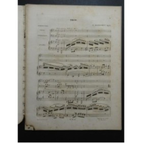 HASSENHUT J. Trio op 6 Dédicace Piano Violon Violoncelle 1851