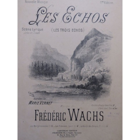 WACHS Frédéric Les Echos Chant Piano 1927