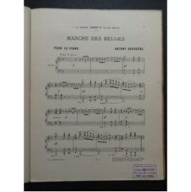 CHOUDENS Antony Marche des Belges Piano ca1880