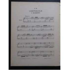 MASSENET Jules Crépuscule Piano ca1891