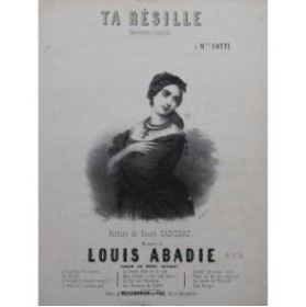 ABADIE Louis Ta Résille Chant Piano ca1840