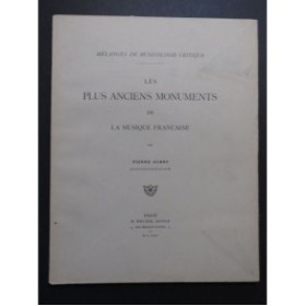 AUBRY Pierre Les Plus Anciens Monuments de la Musique Française 1905