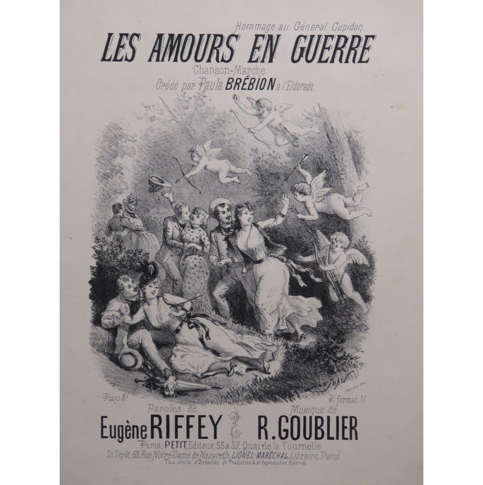 GOUBLIER R. Les amours en guerre Chant Piano XIXe siècle