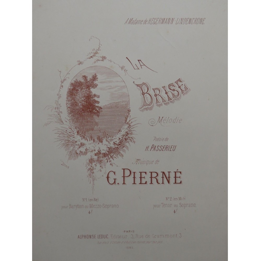PIERNÉ Gabriel Brise Chant Piano 1885