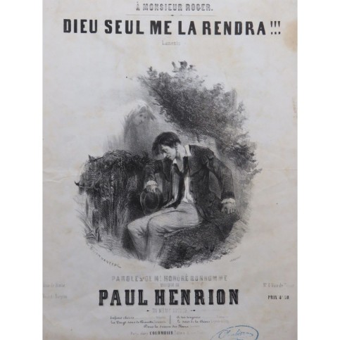 HENRION Paul Dieu me le rendra Nanteuil Chant Piano ca1850