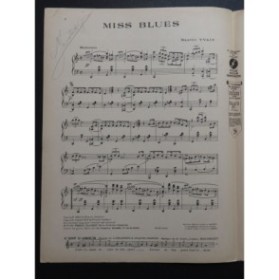 YVAIN Maurice Miss Blues Piano 1922