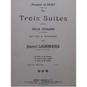 AUBERT Jacques Suite No 1 Mi min pour 2 Violons