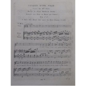 MÉHUL Romance d'une Folie Chant Piano ou Harpe ca1805