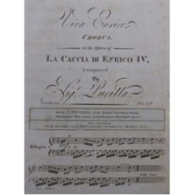 PUCILLA Vincenzo La Caccia di Enrico IV Viva Enrico Chant Piano ca1815