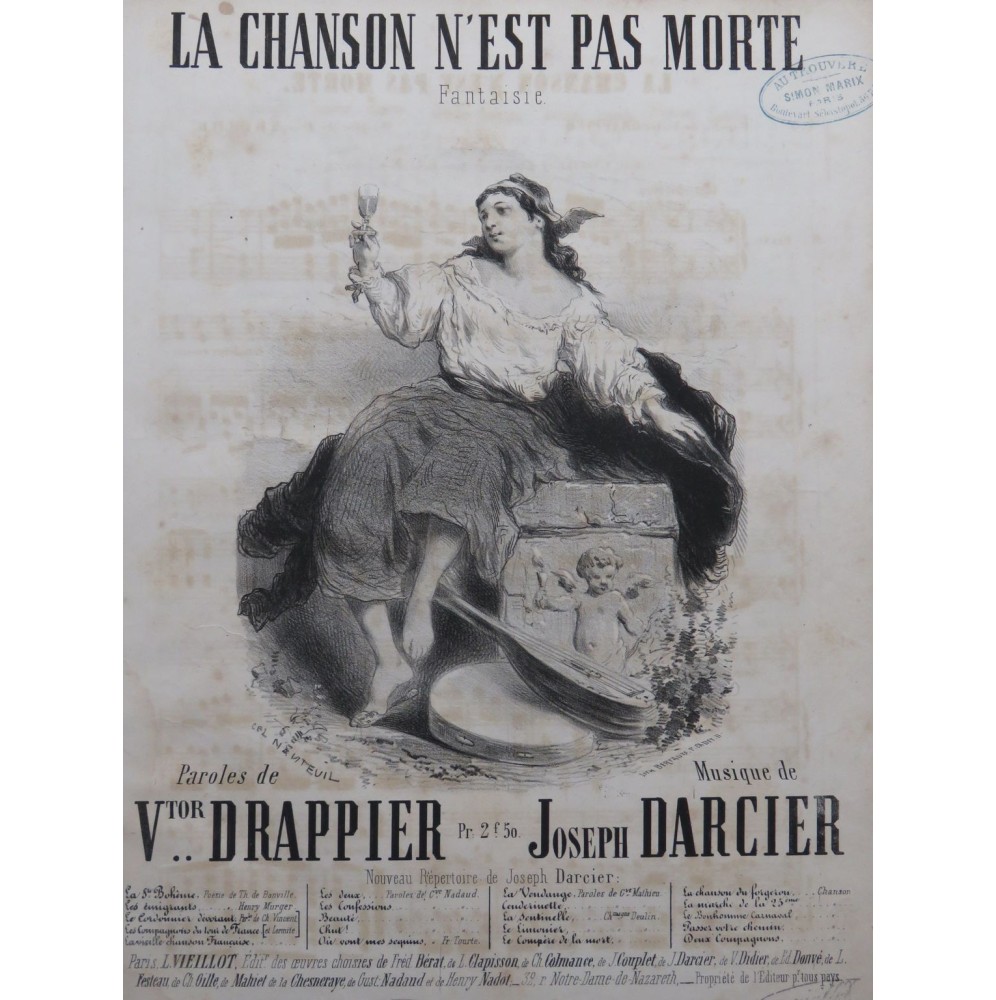 DARCIER Joseph La chanson n'est pas morte Nanteuil Chant Piano ca1860